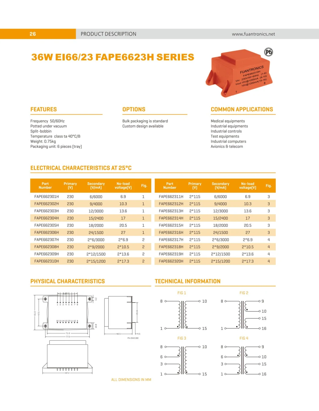 Medical/Industrial/Test Equipments Use Manufacturer Potting Transformer/Encapsulated Transformer with CE/UL/VDE